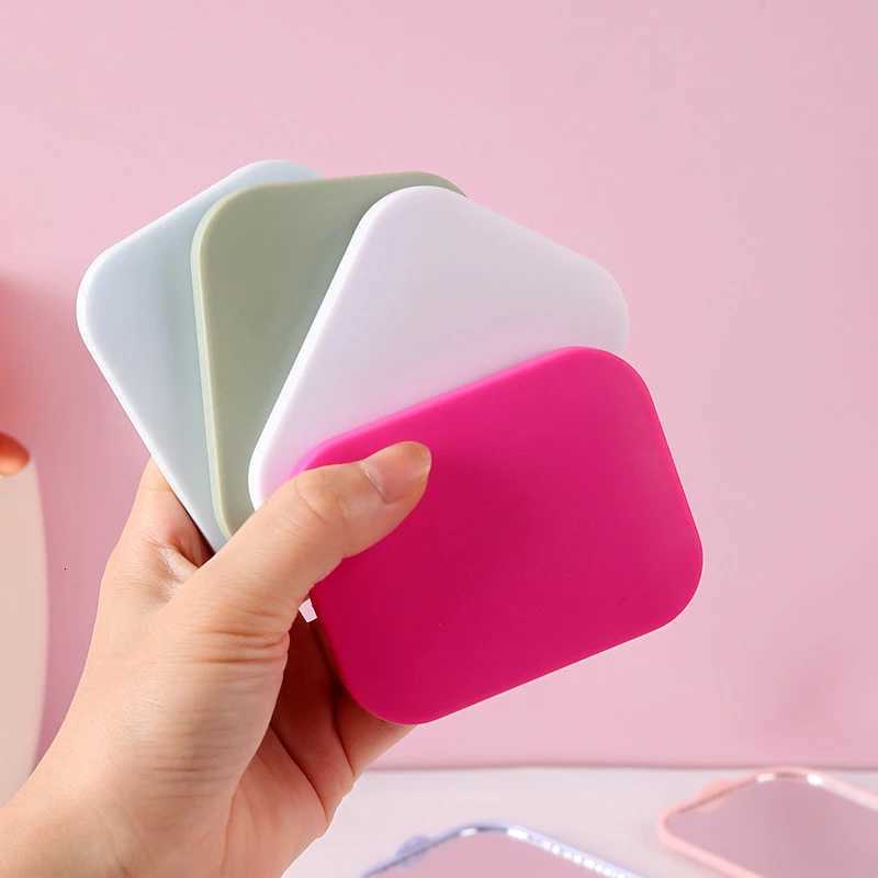 Small Mirror Comb Set Solid Color Fashion Portable Folding Makeup Mirror With Comb For Girl Gift Makeup Tools Vanity Mirror Z250807