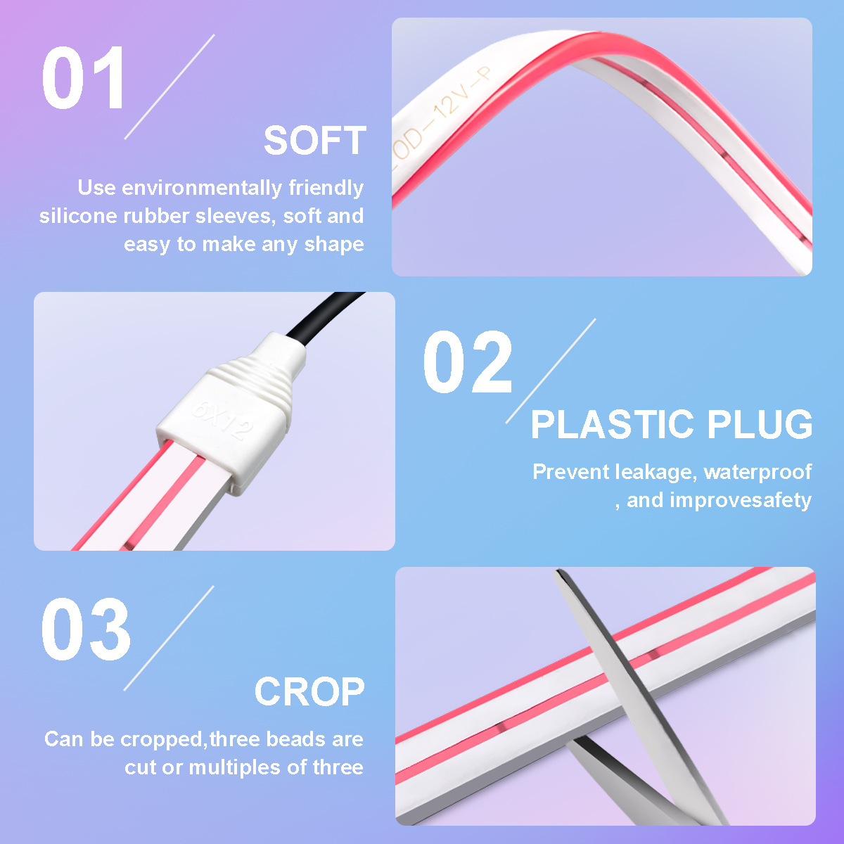 RGBLED Controlled Colorful Neon Light Strips Brighten Your Space Remotely-HCP074