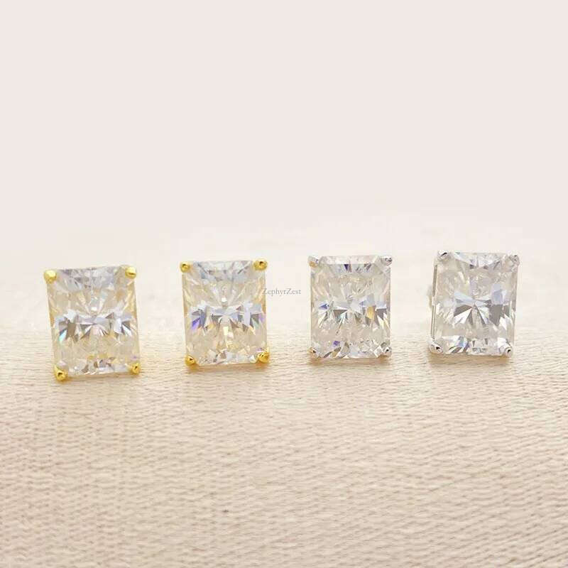 S Sterling Sier Test Dia Pass Moissanite Studs Earrings Men Women Nice Gift for Friends