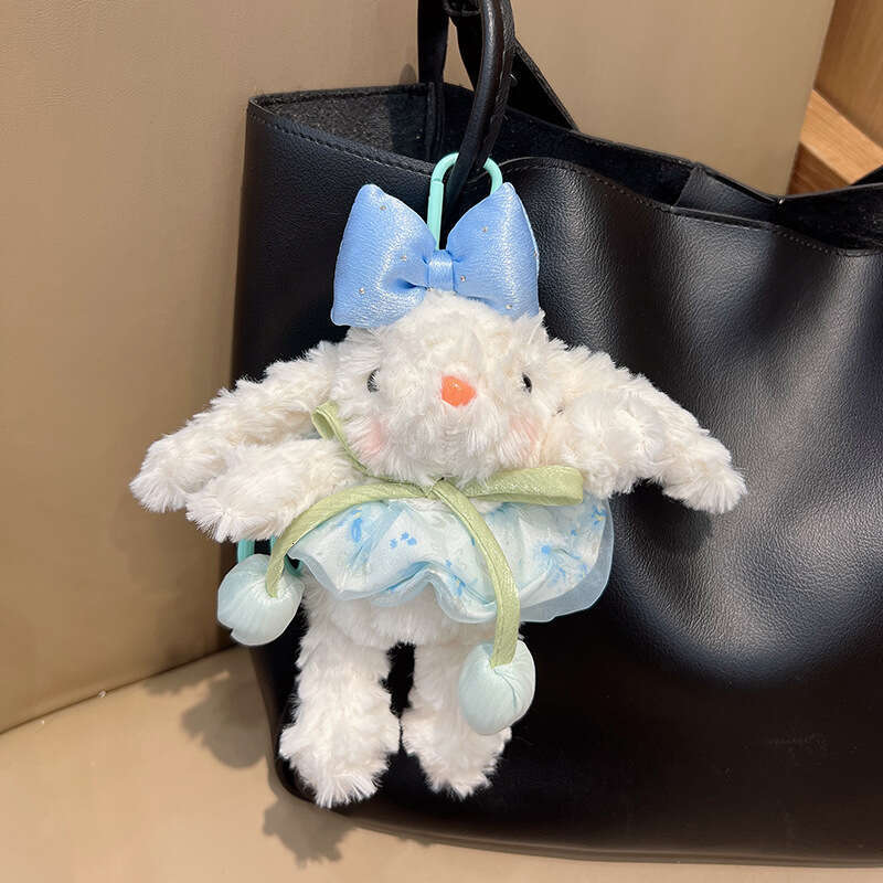 Cute Tulip Chiffon Skirt Lop-Eared Rabbit Keychain Adorable Plush Bunny Doll Internet Celebrity Bag Pendant