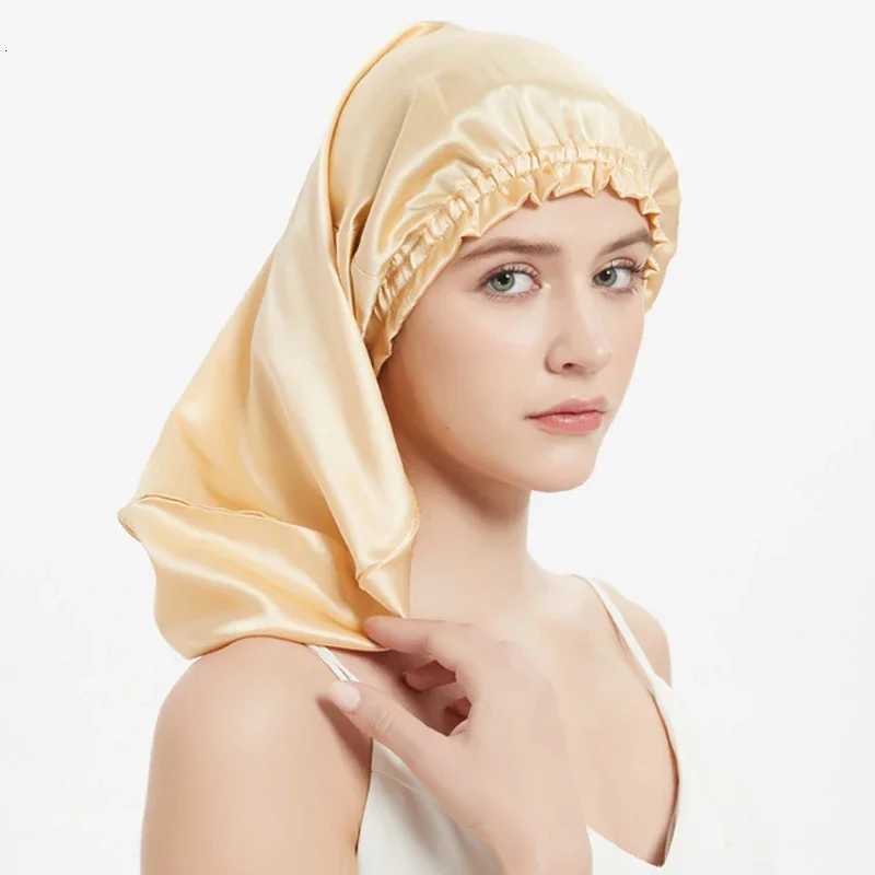 Pure Mulberry Silk Hair Bonnets for Women Sleeping Cap Silk Sleep Cap Night Bonnet Caps Hair Protection Turban Head Wraps Z250808