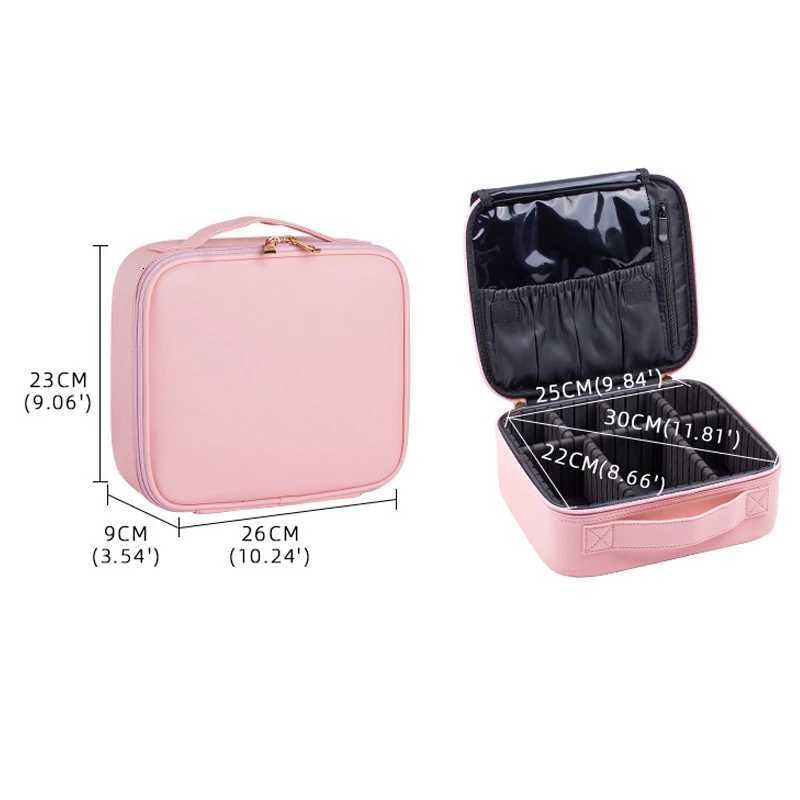 Makeup Train Case Makeup Bag Cosmetic Case With Adjustable Dividers For Makeup Bes Travel Makeup Case Y250808