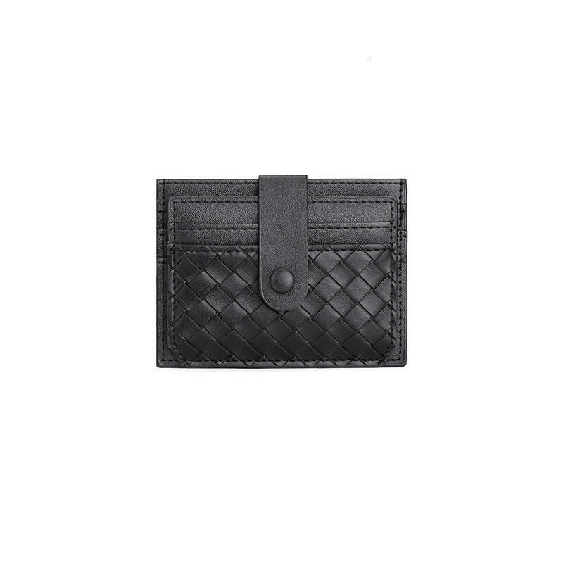 Card Holder for Women Compact ID Case Leather Texture Men's Holder Anti-Degaussing Driver's License Card Clip Exquisite Coin Purse Woven Wom