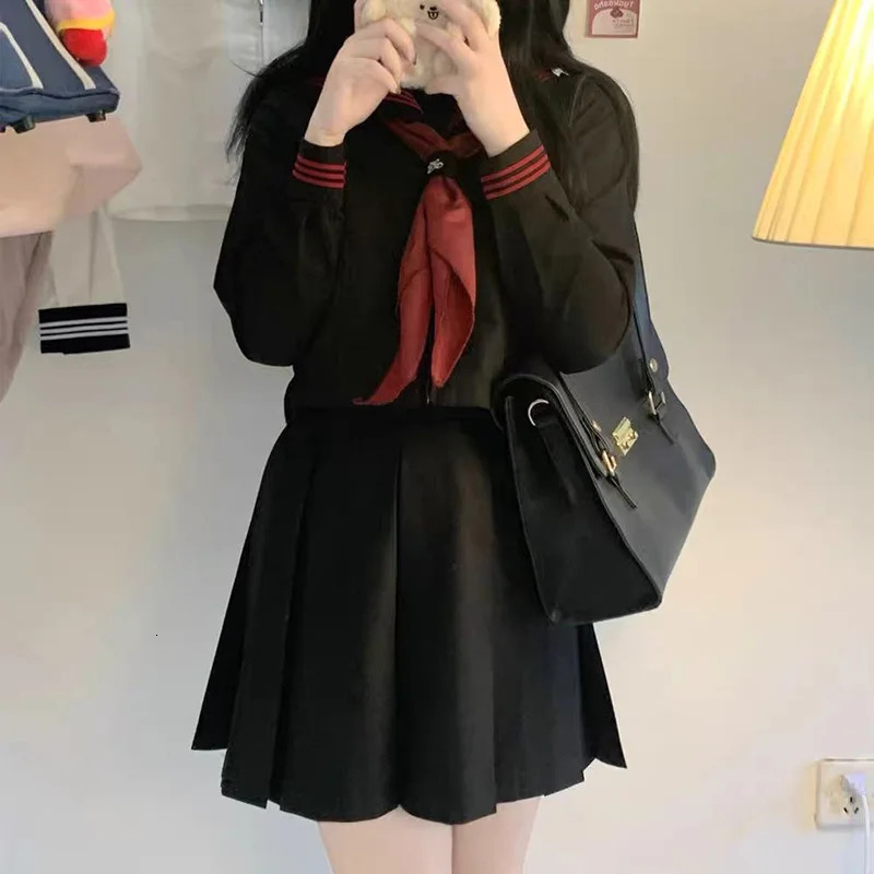 Japanese JK Uniform Orthodox Basic Style Sailor Suit Kansai Collar College Cosplay School Students Clothing 250729