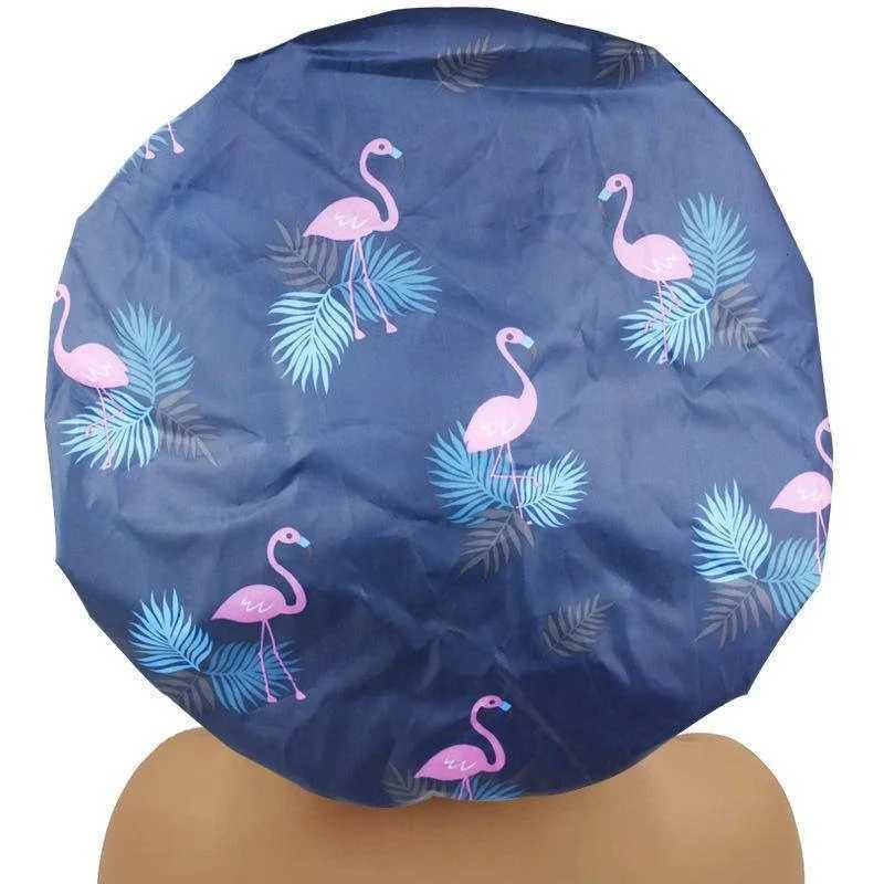 Shower Cap Large Adjustable Reusable Double-Layer Waterproof Bath Cap for Women Girls Braids SPA Long Hair Z250808
