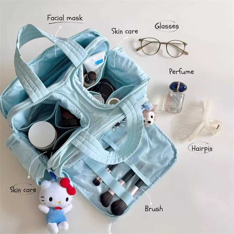 Large Capacity Cosmetic Bag Fem Travel W Handbag Bathro Partition Shower Makeup Pouch Unisex Toiletries Organizer Purse Y250808