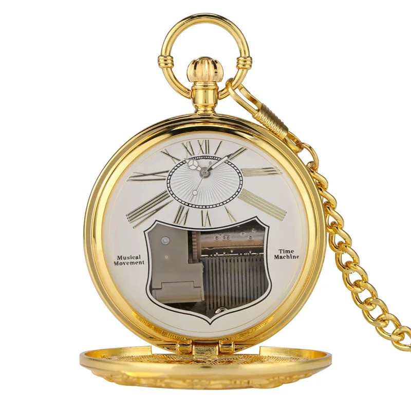 Antique Merry Christmas Musical Watch Men Women Quartz Analog Pocket Watches with Song Music Fob Clock Pendant Chain Xmas Gift 250807