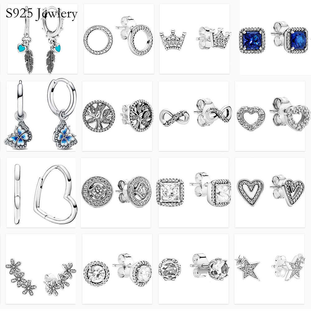 2025 NEW New Popular 925 Sterling Silver Sparking Crown Hoop Earrings Fashion Birthday Gifts Ladies Jewelry Fashion Accessories