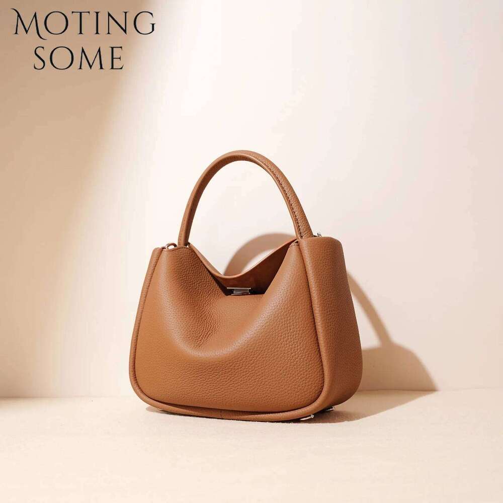 Motingsome 2025 Spring New Bag Cowhide 100% Handbag Women Minimalist Shoulder Bucket Commuter Underarm Messenger Tote 20250805
