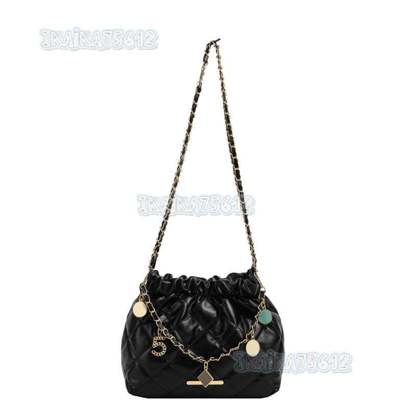 Fashion Trendy Chain Bucket Bag 2023 Autumn Winter New Style Elegant Small Bag Womens Quilted Single Shoulder Crossbody Bag H250808