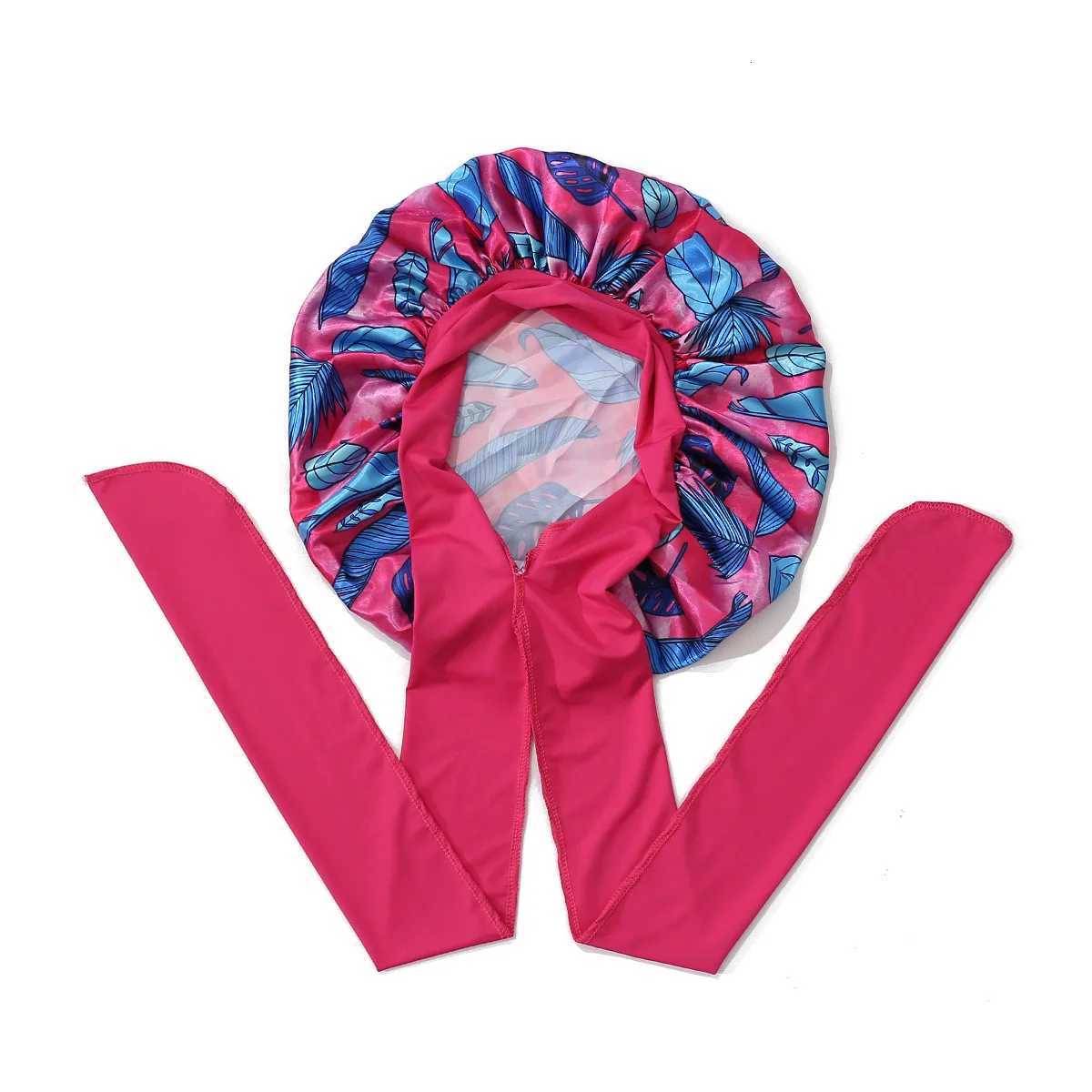 Extra Large Satin Bonnet Long Tail African Style Print Bonnets for Women Shower Cap Womens Hats Hair Bonnet for Sleeping Z250808