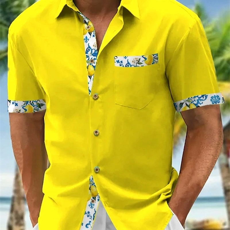 Hawaii SpringSummer Fashion Leisure Street Walk Tourist Beach Printed Full Open Short Sleeve Button Shirt Quick y250807