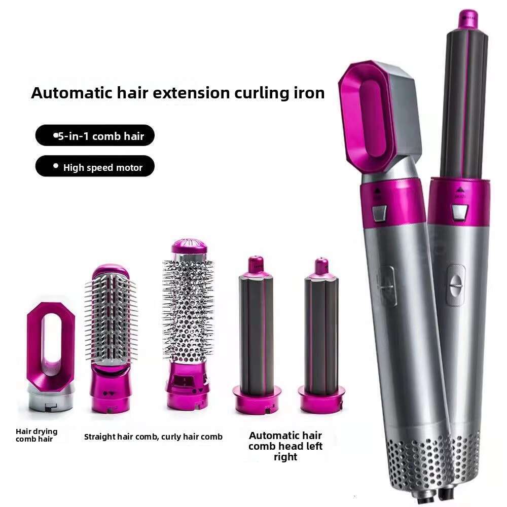 5-In-1 Hot Air Curling Iron Straightening Comb Dryer Automatic Hair Suction