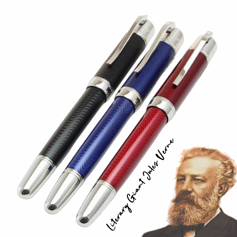 Limited Edition Writers Jules Verne Ocean Blue Black Red Ballpoint Pen Luxury Writing Gift Office School Fountain Pen Supplies With Serial Number