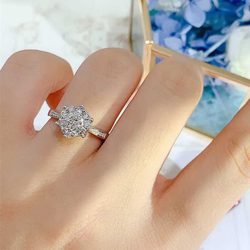 CAOSHI Classic AA Cubic Zirconia Wedding Rings for Women Luxury Silver Color Engagement Proposal Rings Eternity Love Jewelry Y250808
