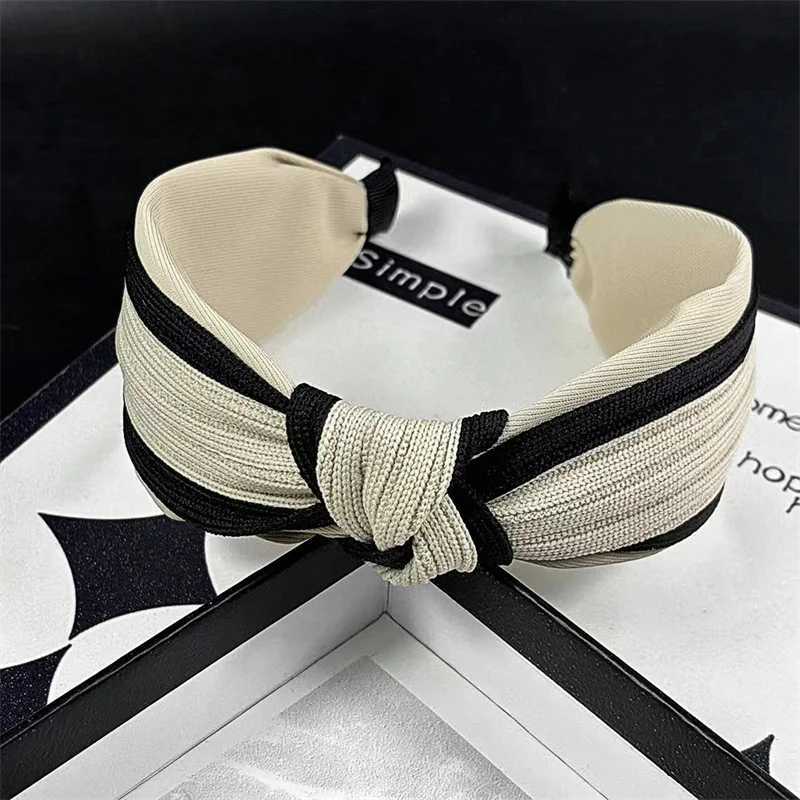 100% Cotton Knitted Fabric Knot Band for Fem Casual Shop Heaear Wide Pr Hair Hoop Accessories Y250808