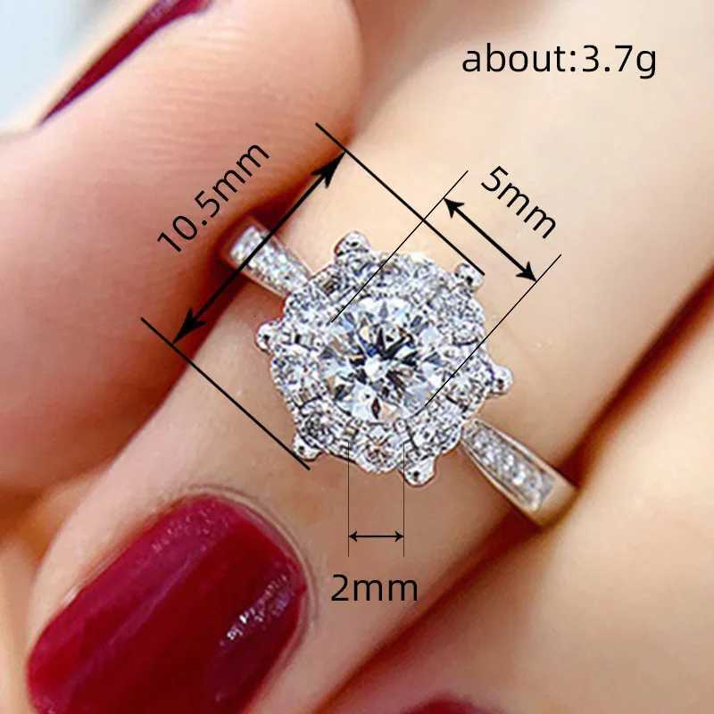CAOSHI Classic AA Cubic Zirconia Wedding Rings for Women Luxury Silver Color Engagement Proposal Rings Eternity Love Jewelry Y250808