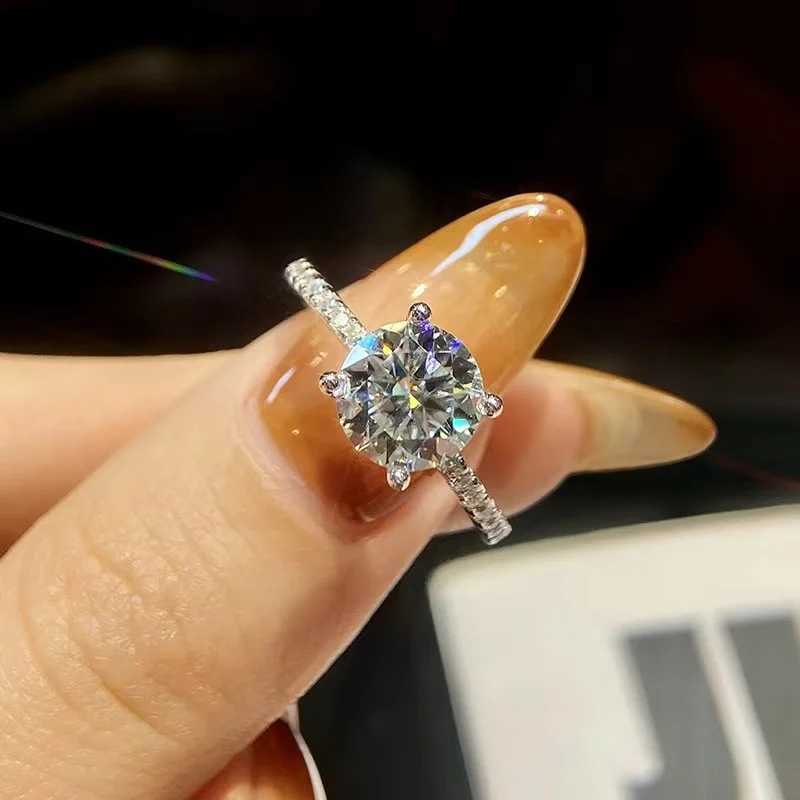 GRA Certified 1-3ct Moissanite Diamond D Color Four Prong Ring Real 925 Sterling Silver Fine Jewelry Wedding Gift for Women Y250808