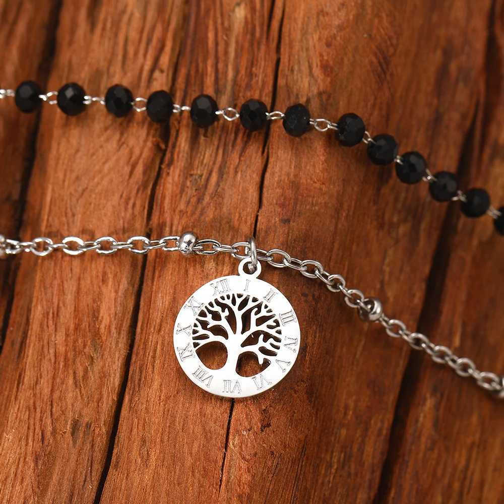 2023 New Design Vintage Elegant Stainless Steel Bracelets The Tree of Life Beaded Chain Fashion Bracelet for Women Jewelry Gifts Z250807