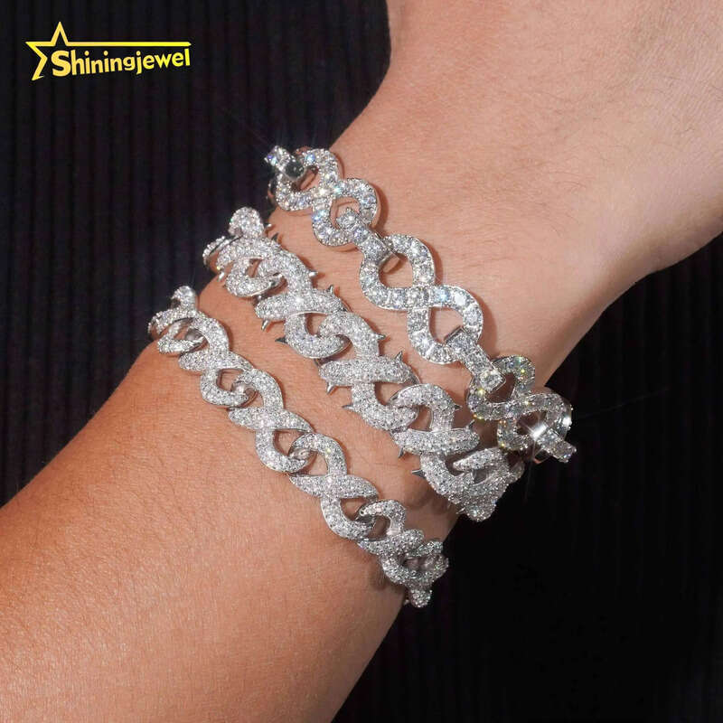 Sleek Cuban Link Bracelet for Professionals Understated 10mm 13mm Moissanite Sier Office to Evening Wear