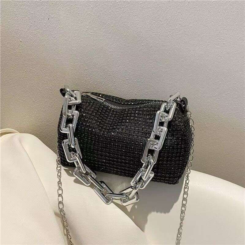 Dawang 2025 New Designer bags Full Rhinestone Underarm Bag Versatile Single Shoulder Crossbody Women's Handbag