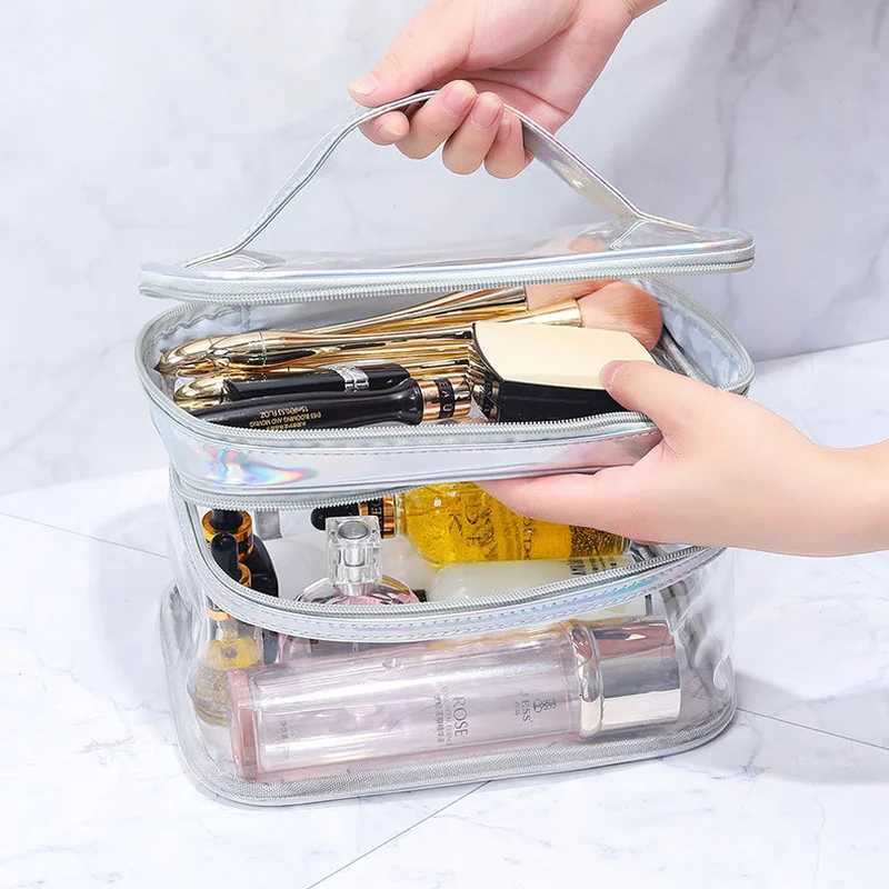 Transparent Cosmetic Bag Fem Net Celebrity Large-capacity Travel Girl Portable Waterproof W Bag Storage Bag Y250808