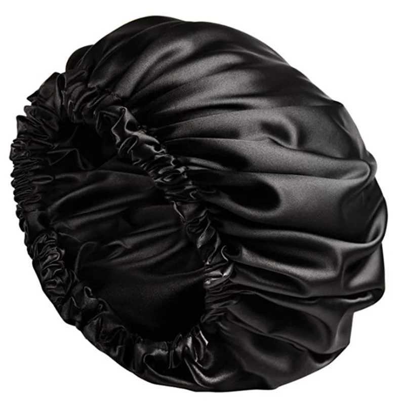Birdtree Mulberry Silk Bonnet Women Double Layer Sleeping Night Cap Pure Hair Wrap Elastic Headwrap A34324M Z250808
