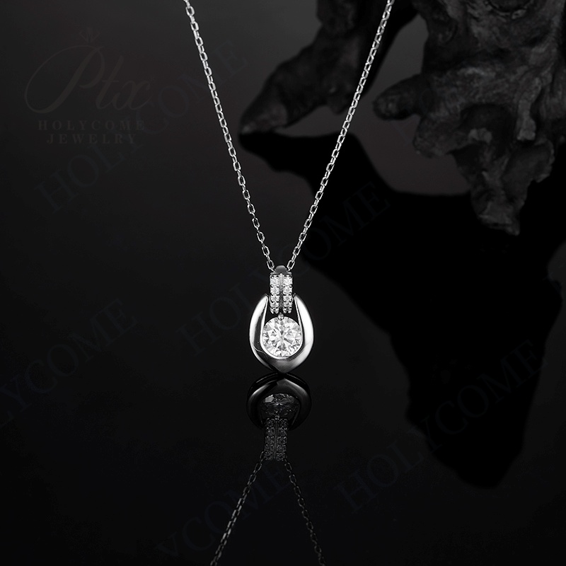 S925 Sterling Silver Moissanite Stylish Simplicity Pendants 1CT Certified Hip Hop Style Jewelry Personalized Necklace Valentine's Day Gift