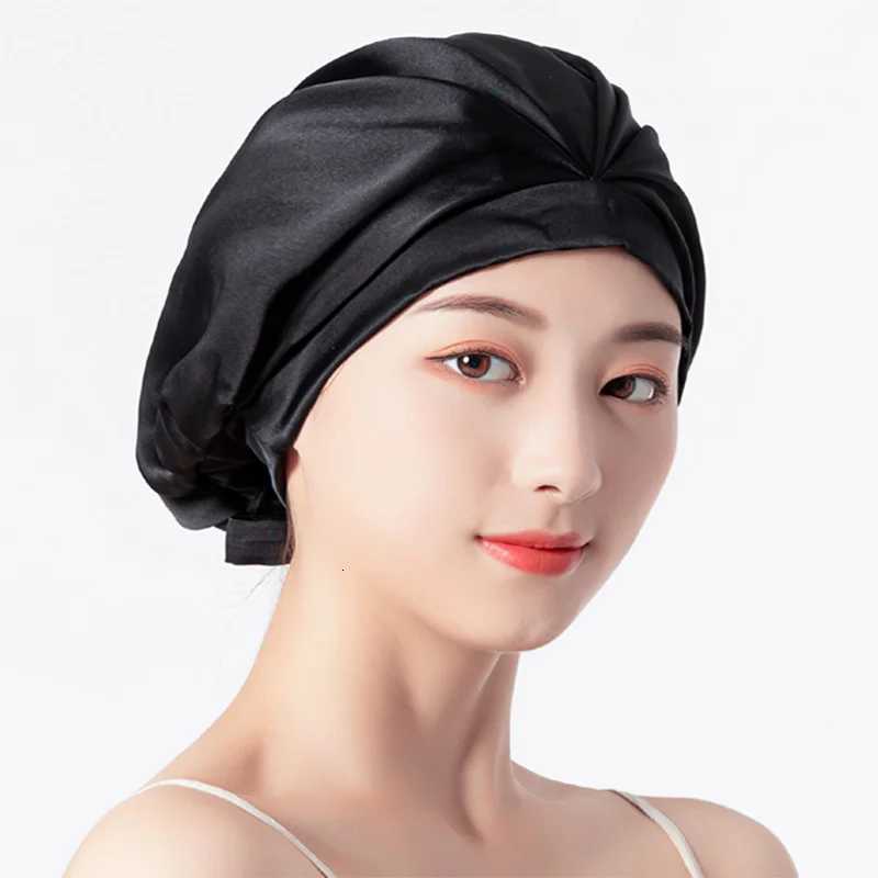Birdtree 16MM Natural Mulberry Silk Sleeping Cap 1 Layer Shower Nightcap Housework Cooking Haircare Bonnet Protector A34316M Z250808