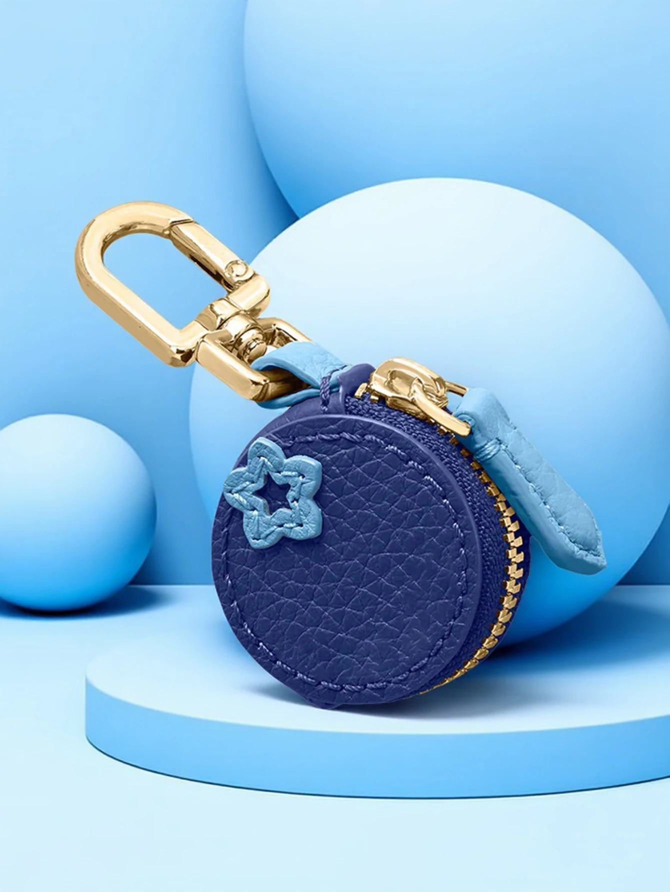Fashion personality red cherry shape fruit pendant coin purse mini cute keychain PU leather bag small gift for girls 250801