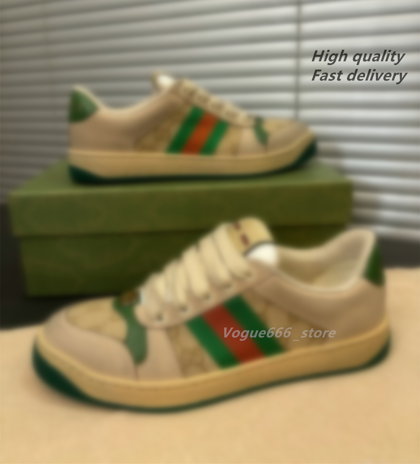 Lovelight Screener Loafer Shoes Gussie for women's Crystal women's trainer sneaker Luxury designer striped fashion retro dirty leather men's sneakers GU Classic