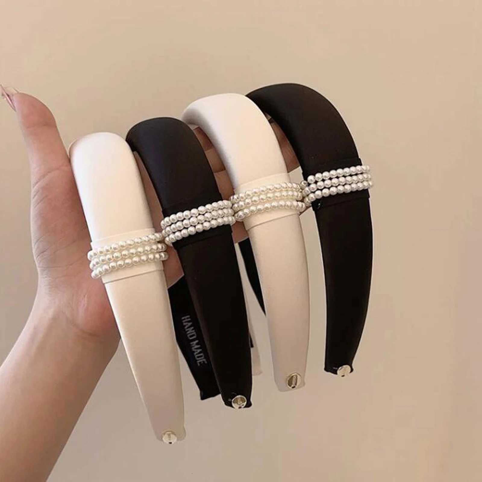 PROLY New Fashion Band For Women Side Knot Pearls Hair Accessories Autumn Solid Color Gentleman Casual Hair Accessories Y250808