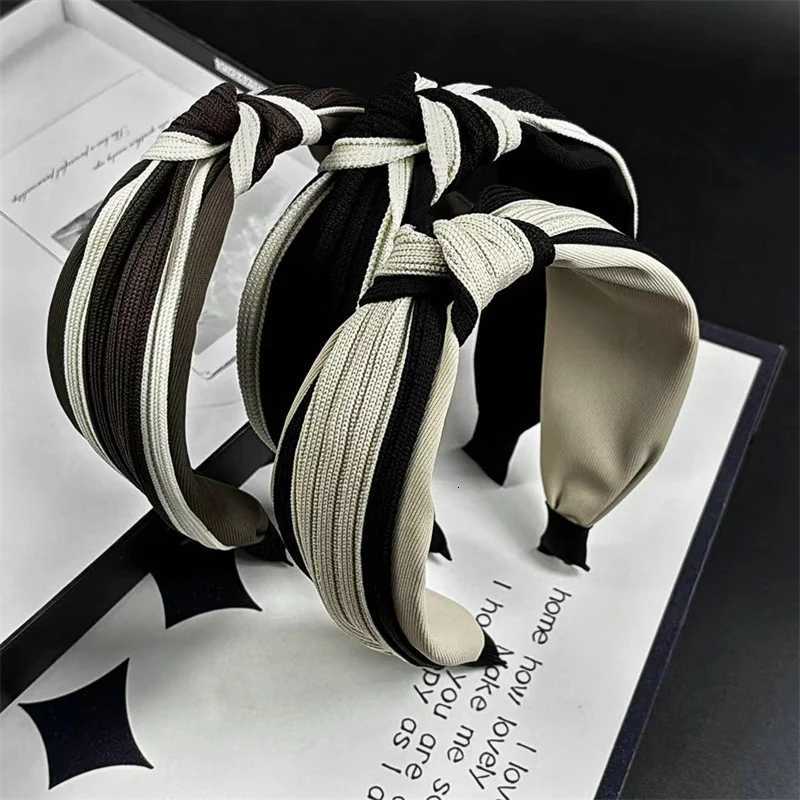 100% Cotton Knitted Fabric Knot Band for Fem Casual Shop Heaear Wide Pr Hair Hoop Accessories Y250808