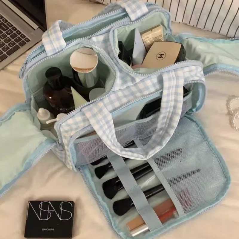 New Large Capacity Cosmetic Bag Mtipocket Zipper Casual Makeup Pouch Waterproof Travel Toiletry Bag Handheld Storage Bag Wen Y250808