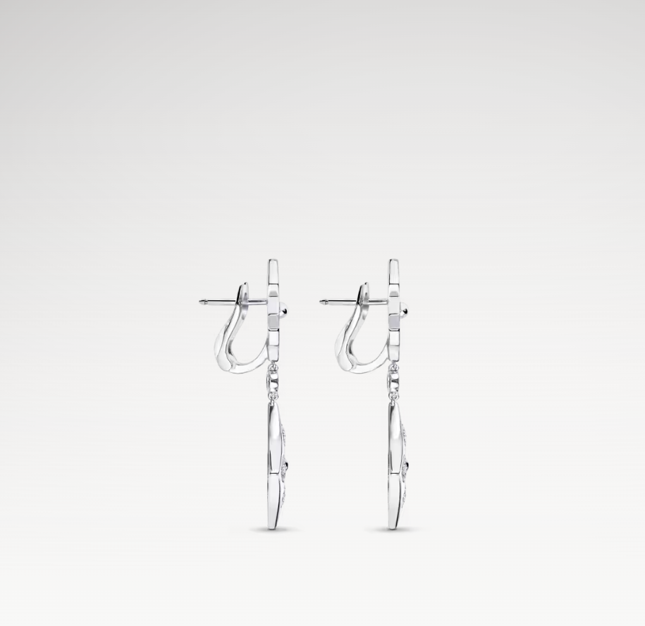 With Box New Luxury Silver Earrings Diamond 2Flowers Crystal Fashion Hoop Earring For Women Wedding Party Brand Studs Never Fade H260202