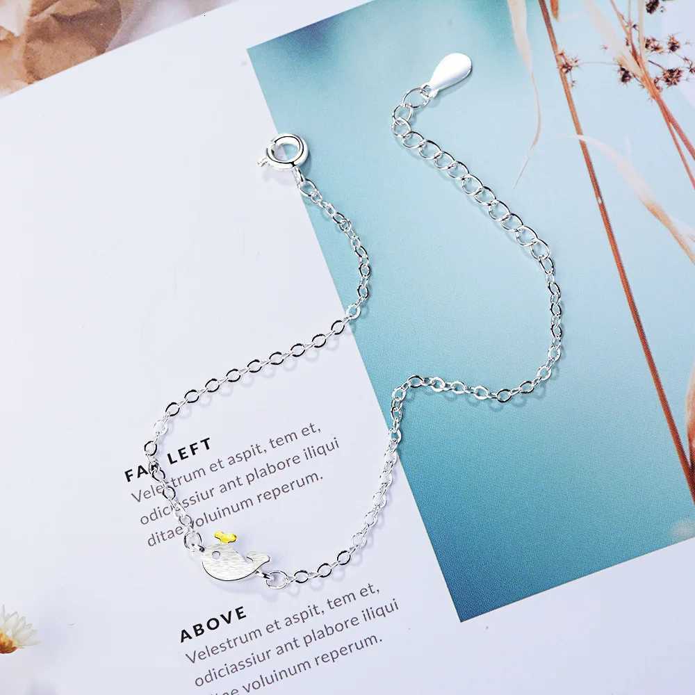 Handmade Personality New Exquisite 925 Sterling Silver Jewelry for Women Blue Epoxy Whale Fish Temperament Bracelets SB10 Z250807