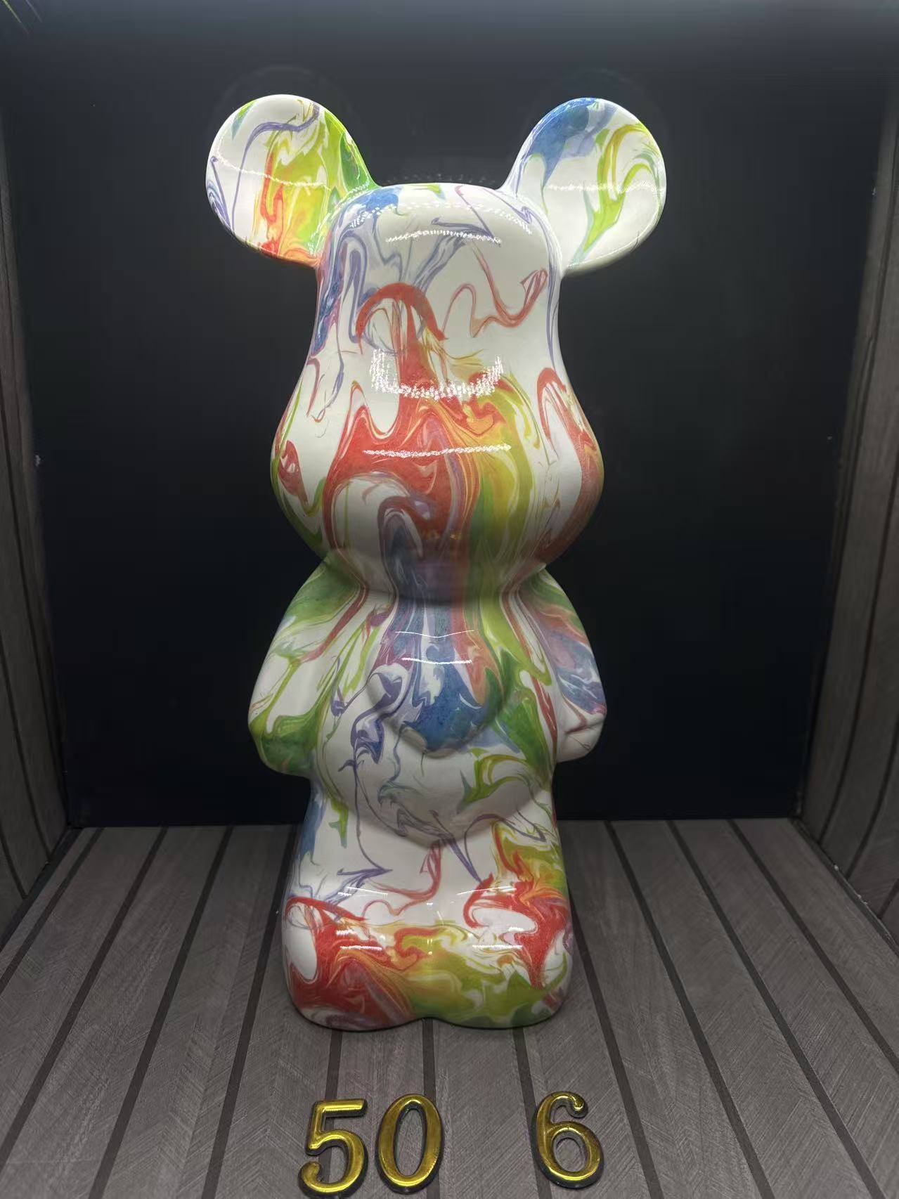 Water Transfer Fluid Cartoon Bear - 50CM Desk Ornament & Piggy Bank for Home Decoration