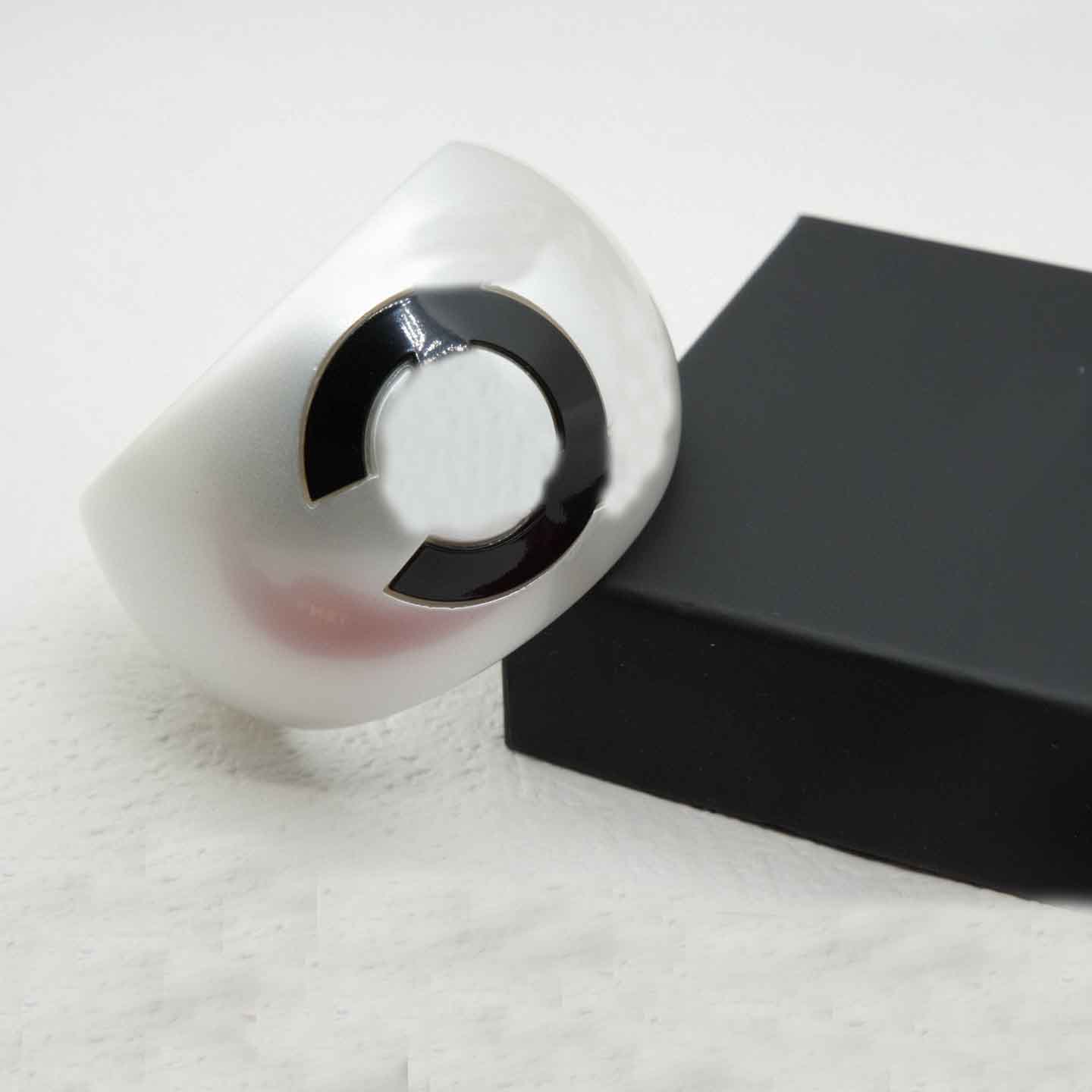 Luxury quality charm opened bangle with black design and white color design in silver color plated have stamp PS6808A