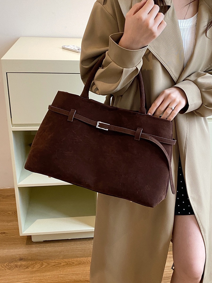 Cross-border New Luxury Bag Fashion Trendy Free Delivery To Your Door Designer Bag Retro Suede Tote Handbag Shoulder Bag