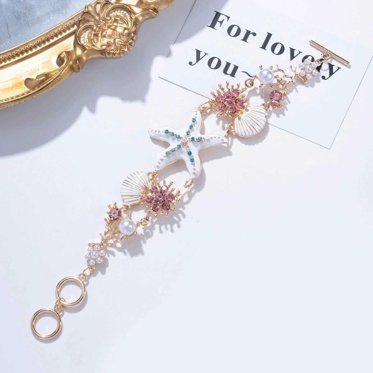 Bohemian Starfish Shell Bracelet For Women Crystal Pearl Summer Bangle Female Seaside Beach Boho Jewelry Accessories Z250807