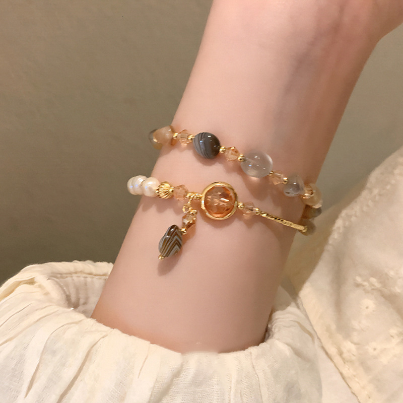 Korean High-End Artificial Pearl Crystal Niche Simple Fashion Versatile Beaded Bracelet