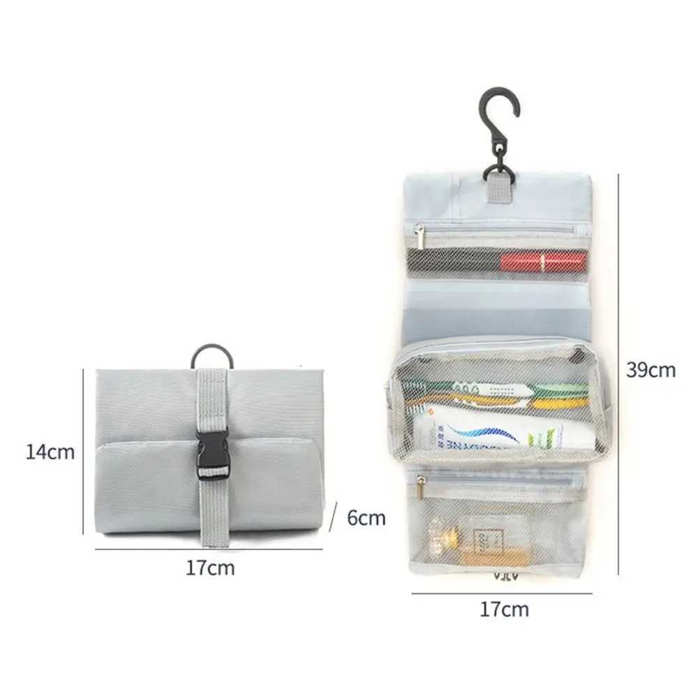 3-in-1 Foldable Toiletry Bag with Hook Multi-Functional Cosmetic Storage Bag Waterproof Detachable Hanging Organizer Travel Bag Y250808