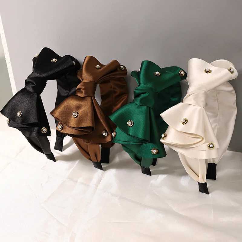 Fashion Satin Big Bow Rhinestone Hair Bands Ornament Accessories For Women Hair Accessories Wholesale Y250808