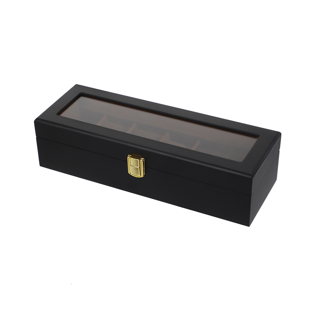 High-end Lacquer 12-slot Watch Display Box Black Matte Jewelry Storage Box Large Capacity Flip Cover Window Watch Box 241018