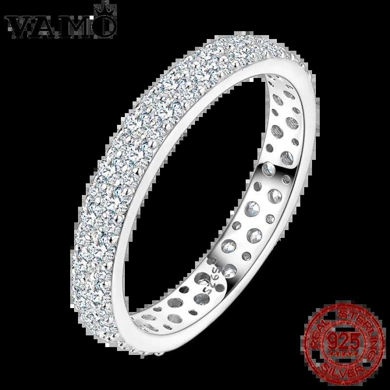 VAMO Classic Moissanite Rings S925 Silver Sparkling Full Diamond Wedding Engagement Ring Gift Y250808