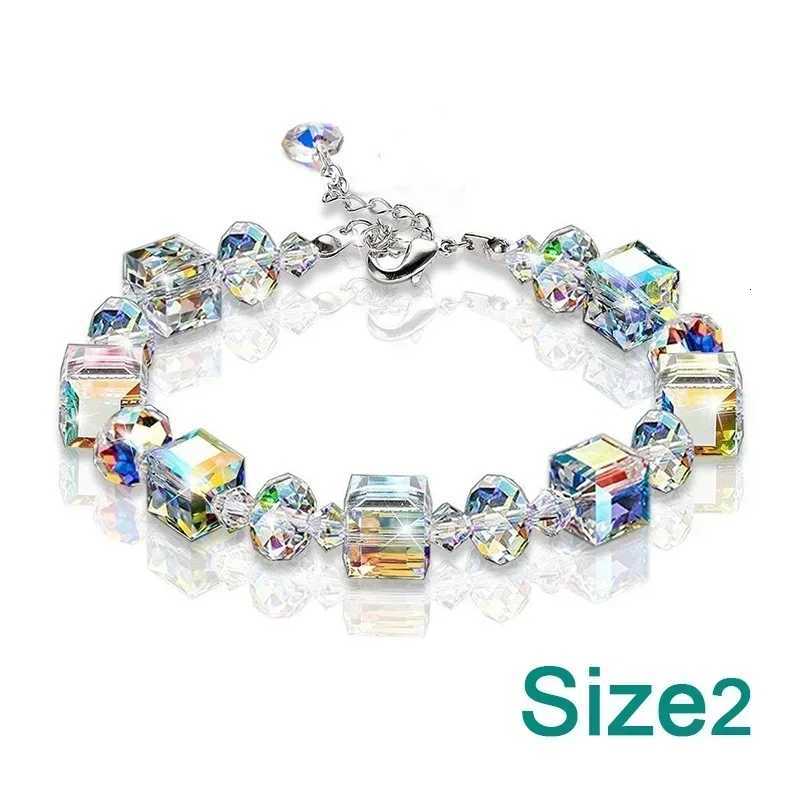 1pcs Women Trendy Cube Crystal Bracelet Luxurious Personality Versatile Wrist Chain Best Friend Gift Z250807