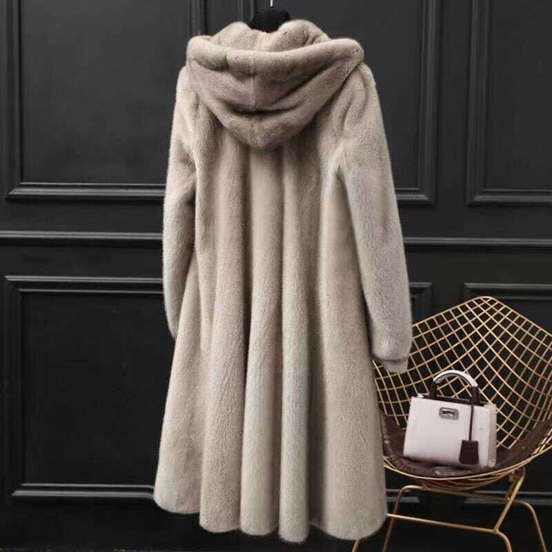 Women's Imitation Mink Women's Long Fur Coat All Mink fur coat