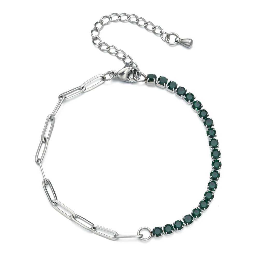 3MZY Luxury Crystal CZ Tennis Bracelet Bangle for Women Classic Stainless Steel Chain Bracelets Wedding Fashion Jewelry Gift Z250807