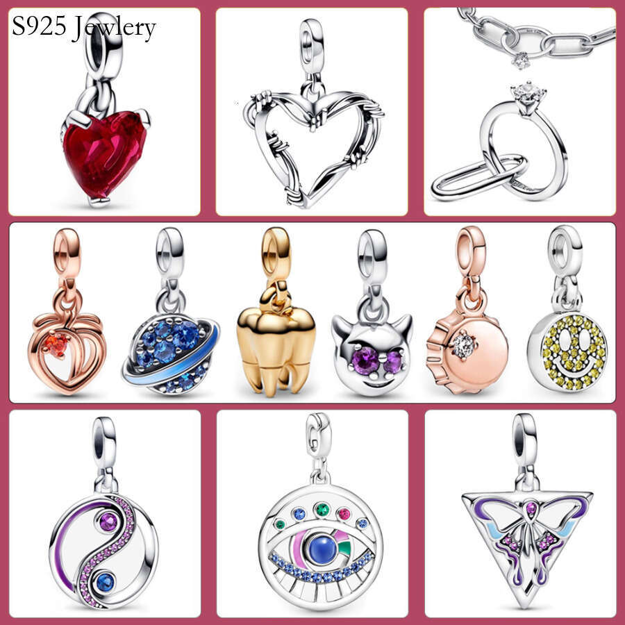 925 Sterling Silver Charm Fit Me Series Bracelet ME Wire Heart Medallion Silver Charm Beautiful Girl Gift