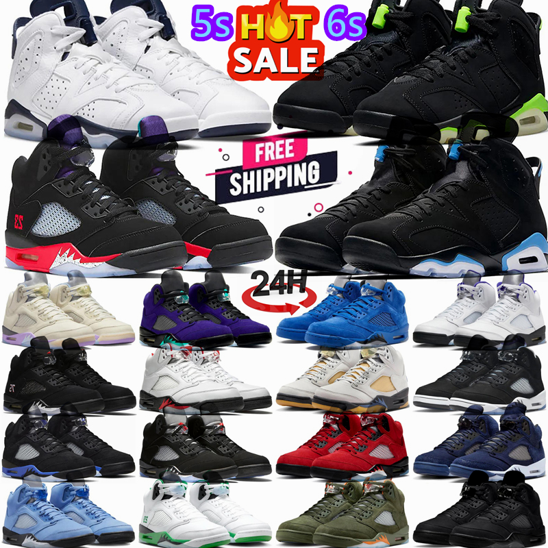 2025 Designer 5 5S UOMINI SCARPE DI BASKEBLE 6 6s Raging Georgetown Toro Bravo white Bull Fire Fire Giallo Metallico Reinventato Ticket Burgundy Olive Sail Sneakers